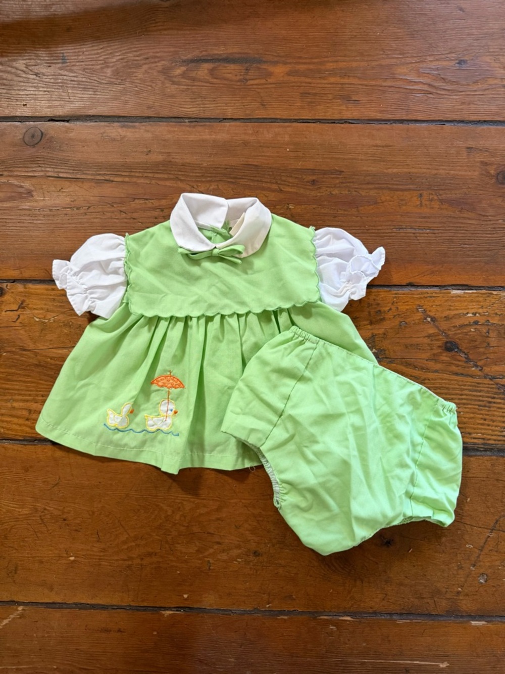 VTG Judy Philippine Green Babydoll Dress + Matching Bloomers
